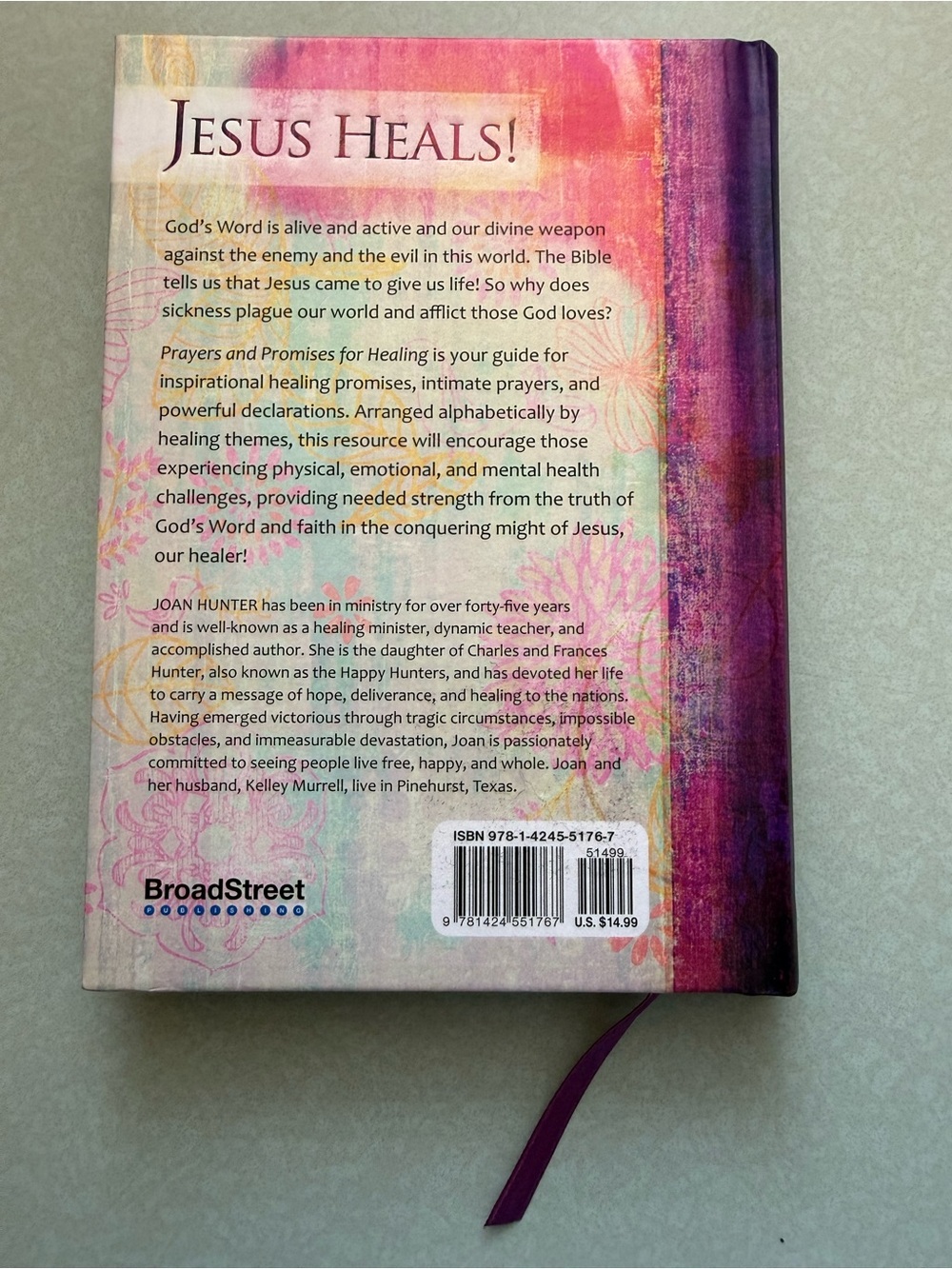 Prayers and Promises for Healing by Joan Hunter - Pink Floral Hardcover - Picture 2 of 5
